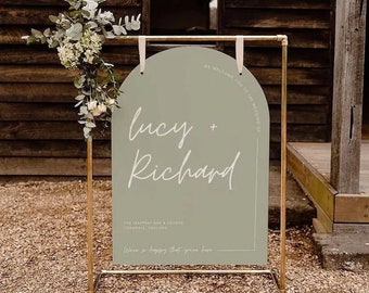 Letrero de boda / Bienvenida a invitados / Acrílico + Láser / Minimalista / Boda / Disposición de asientos / Cumpleaños, Despedida de soltera / Letrero grande
