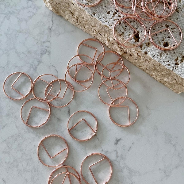Circle Gold and Rose Gold Paper Clips | Sets Bundle | Wedding Stationery | Event Invitations