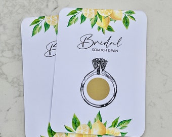 Bridal Shower Games Scratch Off Cards Sets | Lemons Capri | Diamond Ring | Party Activities