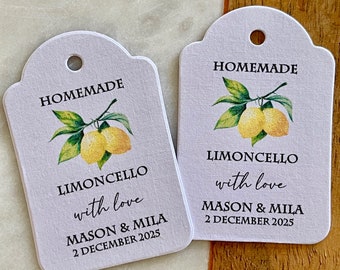 Limoncello casero con amor Etiquetas de boda Limones Capri