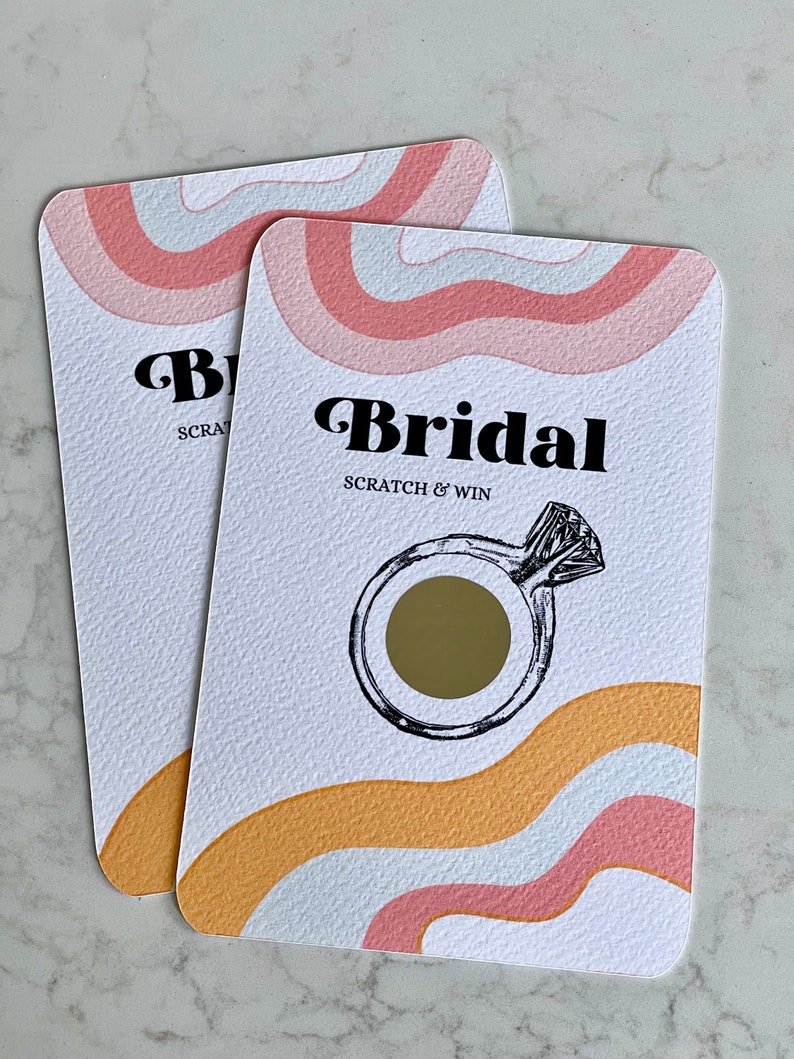 Bridal Shower Games Scratch off Cards Sets Wavy Lines Retro Etsy Australia
