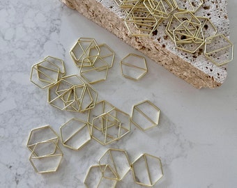 Hexagon Gold and Rose Gold Paper Clips | Sets Bundle | Wedding Stationery | Event Invitations