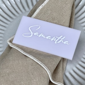 de visite rectangulaires | Acrylique + Laser | Invités personnalisés et individuels | Marque-places, Disposition des sièges | Mariage, anniversaire, mariée