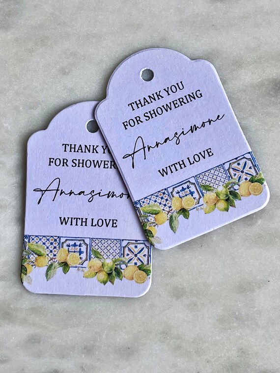 Baby Shower Gift Tags Thank You For Showering Love Lemons Capri Italy baby-shower-gift-tags-thank-you-for-showering-love-lemons-capri-italy