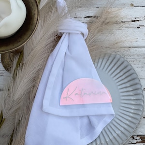 Iriserende plaatskaarten | Acryl | Gepersonaliseerde, individuele gasten | Halve cirkel, rond, golvend, rechthoekig, bagage, ovaal | Bruiloft, verjaardag