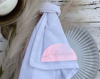 Iridescent Place Cards | Akryl | Spersonalizowane, Indywidualni goście | Półkole, Koło, Faliste, Prostokąt, Bagaż, Owalne | Ślub, Urodziny