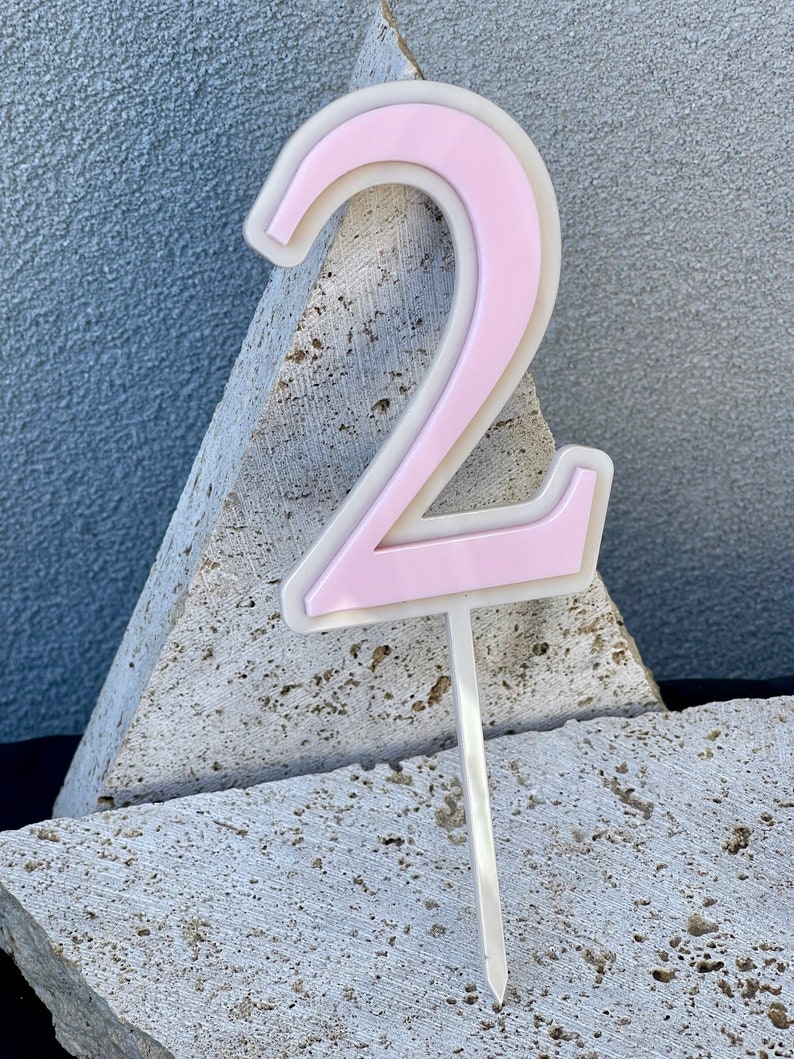 Number Cake Topper | Double Layer | Birthday Party | Accessories Decor ...