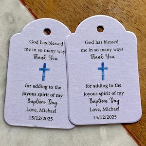 God Blessed Blue Cross Christening Baptism Holy Communion Confirmation Poem Tags