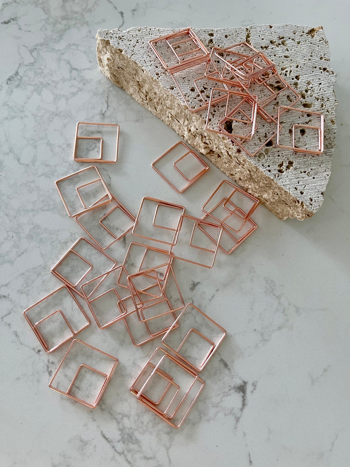 Square Gold and Rose Gold Paper Clips | Sets Bundle | Wedding ...