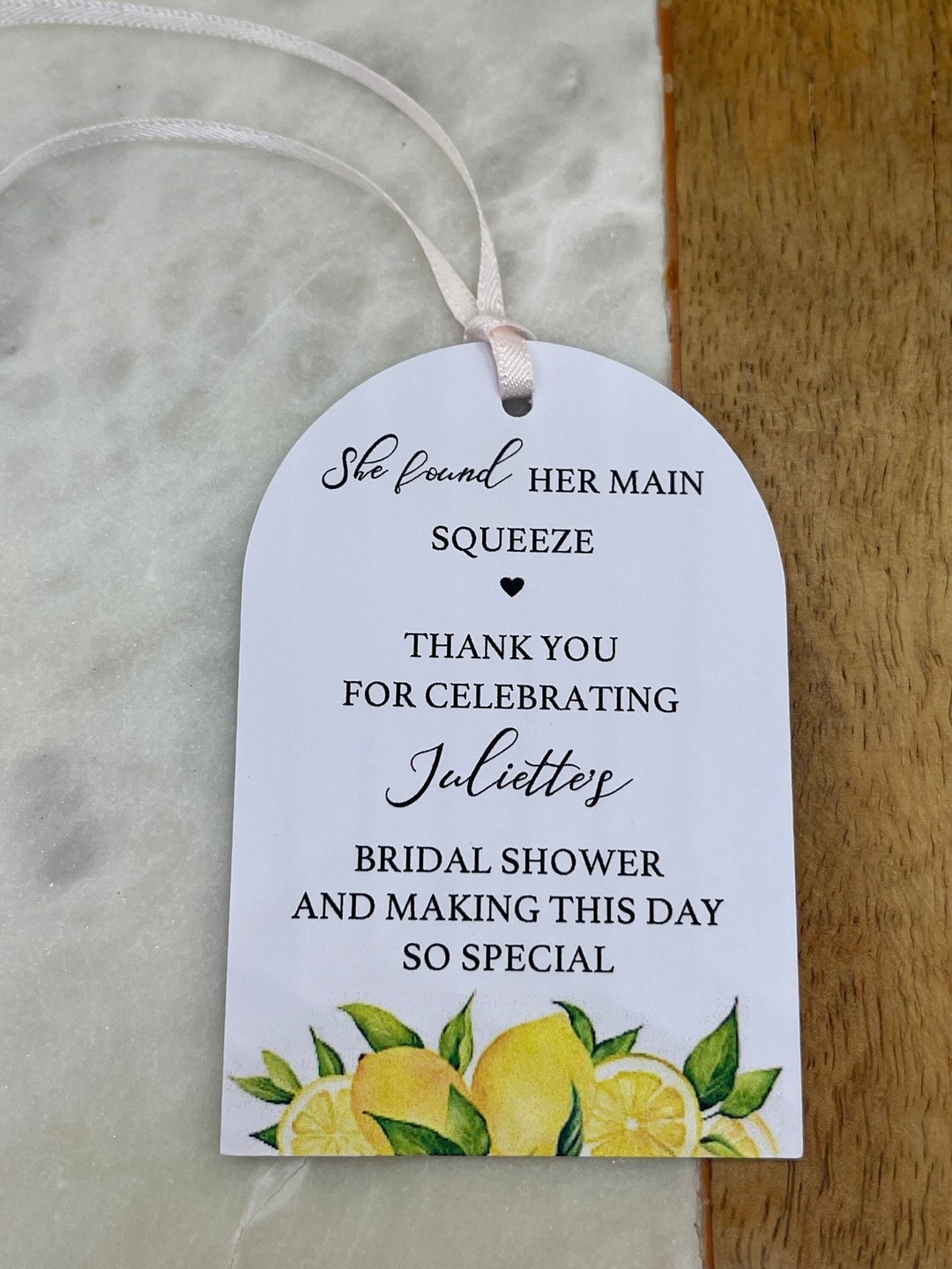 She Found Her Main Squeeze Gift Tags Bridal Shower Bachelorette Thank ...