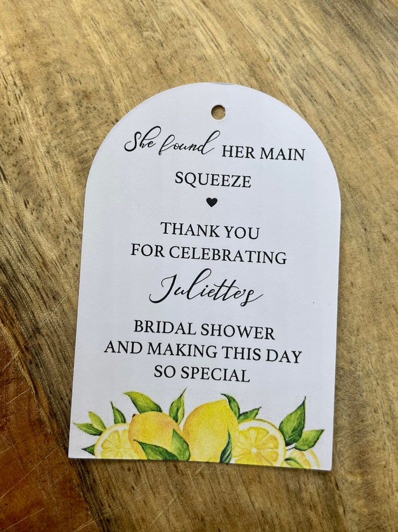 She Found Her Main Squeeze Gift Tags Bridal Shower Bachelorette Thank ...
