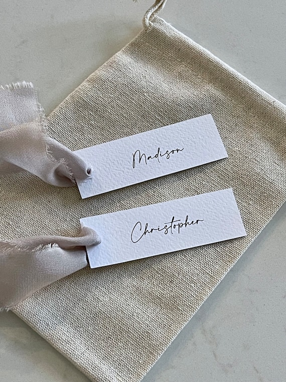Name Cards Wedding | Place Cards, Table Seating, Place Names | Bridal Shower, Christening, Baptism | Slim Name Place Card