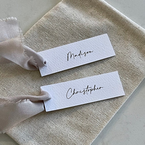Name Cards Wedding | Place Cards, Table Seating, Place Names | Bridal Shower, Christening, Baptism | Slim Name Place Card