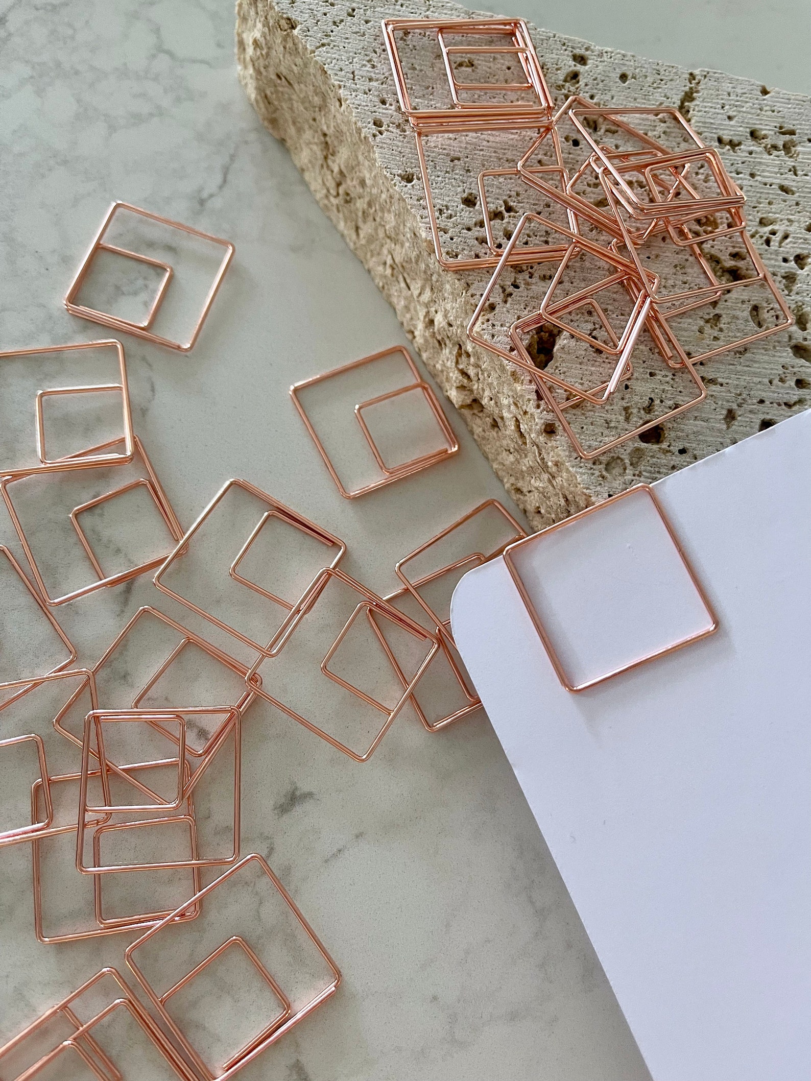 Square Gold and Rose Gold Paper Clips | Sets Bundle | Wedding ...
