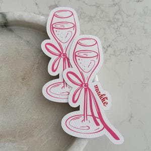 marque-places en verre de vin | Coupe à champagne, cocktail | carte de visite | Mariage, enterrement de vie de jeune fille, douche nuptiale | Fête d'anniversaire, plan de la salle