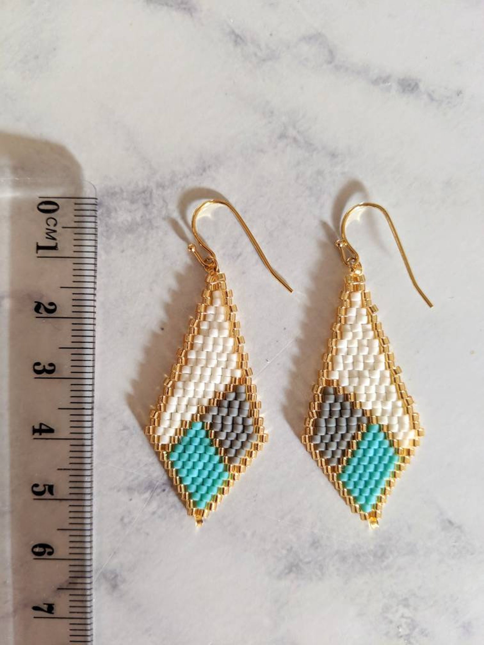 Gorgeous delica beads earring | Etsy