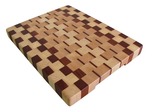 Butcher Block Chopping Board Handmade Wood Cutting Board End Grain with Feet Butcher Block Chopping Board Handmade Wood Cutting Board End Grain with Feet