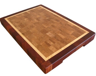 Wooden, Handmade, Large Cutting Board End Grain, with Feet, Butcher Block, Chopping Board, Chopping Block, Perfect Gift, Kitchen