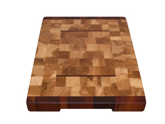 Chopping Board Large Cheese Board Butcher Block Oak Cutting Board End Grain Kitchen Charcuterie Board with Feet Perfect Gift Wooden