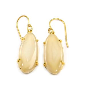 Natürlich weißer Achat Geode Ohrring, milchig weiße Achat Scheibe Ohrringe, Ohrring, vergoldet, Boho Ohrring, Geschenk für sie