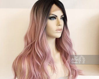 Icy Pink Wig Long Pink Ombre Wig Pink Lace Front Wig Pink Cosplay Wig Pastel Pink Wig for Women Her Wig Closet ASHLEY