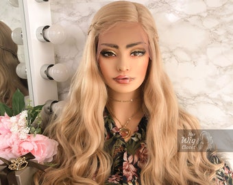 Honey Blonde Natural Wavy Long Lace Front Wig Glinda Cosplay  display picture 2
