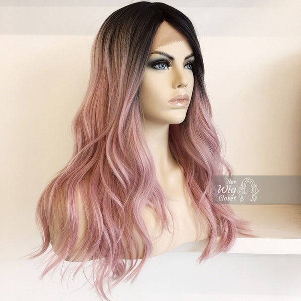 Icy Pink Wig Long Pink Ombre Wig Pink Lace Front Wig Pink Cosplay Wig Pastel Pink Wig for Women Her Wig Closet ASHLEY