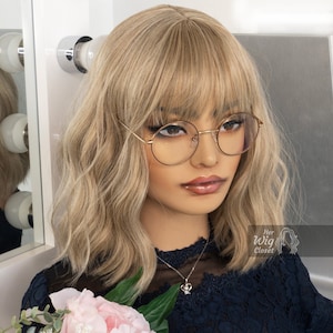 Ashy Blonde Wavy Wig with Bangs | Her Wig Closet | Alicia