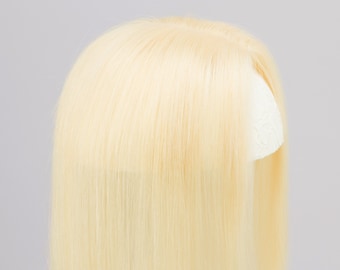 Platinum Blonde Mono Top European Human Hair Topper 10 Inches