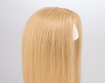 Honey Blonde Mono Top European Human Hair Topper 14 Inches