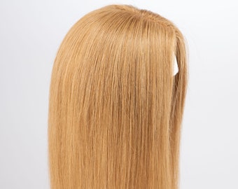 Natural Light Brown Mono Top European Human Hair Topper 14 Inches