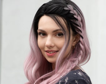 Pink Ombre Wig Pink Lace Front Wig Pink Cosplay Wig Realistic Pink Wig for Women Pastel Pink Wig ASHLEY