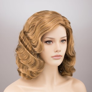Golden Ash Honey Blonde Finger Wave Great Gatsby Cosplay Wig Ashton