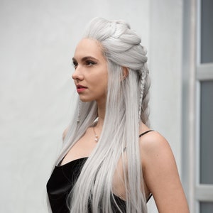 Icy Silver Wig White Silver Drag Wig White Wig White Cosplay Lace Front Wig White Drag Queen Wig Odella