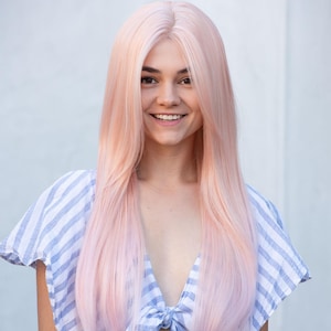 Peachy Pink Straight Small Lace Wig Kimber