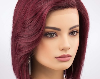 Burgundy Dark Root Deep Red Wine Dream Bob Wig - Etsy display picture 3