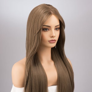 Ash Brown Wig Straight Medium Brown Small Lace Wig Elsie