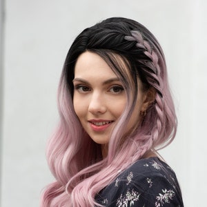 Pink Ombre Wig Pink Lace Front Wig Pink Cosplay Wig Realistic Pink Wig for Women Pastel Pink Wig ASHLEY