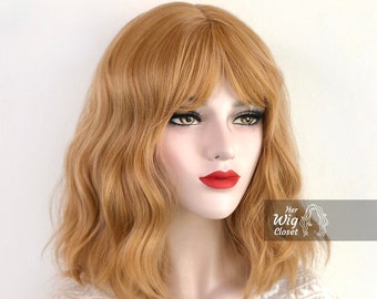 Strawberry Honey Blonde Wig Wavy Wig with Bangs Beth Dutton Wig Her Wig Closet Avery