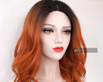 Ombre Ginger Wig Ginger Red Wig Orange Lace Wig Auburn Wig Red Wig Wavy Lace Wig Cosplay Wig Costume Wig Her Wig Closet Primose