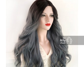 Ashy Blue Ombre Wavy Wig Her Wig Closet Viorel