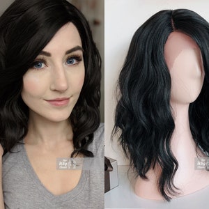 Black Lace Front Wig Long Bob Wig Natural Wavy Hair Party Wig Fun Costume Hair Loss Alopecia Chemo Drag Wig | Her Wig Closet | Charlotte