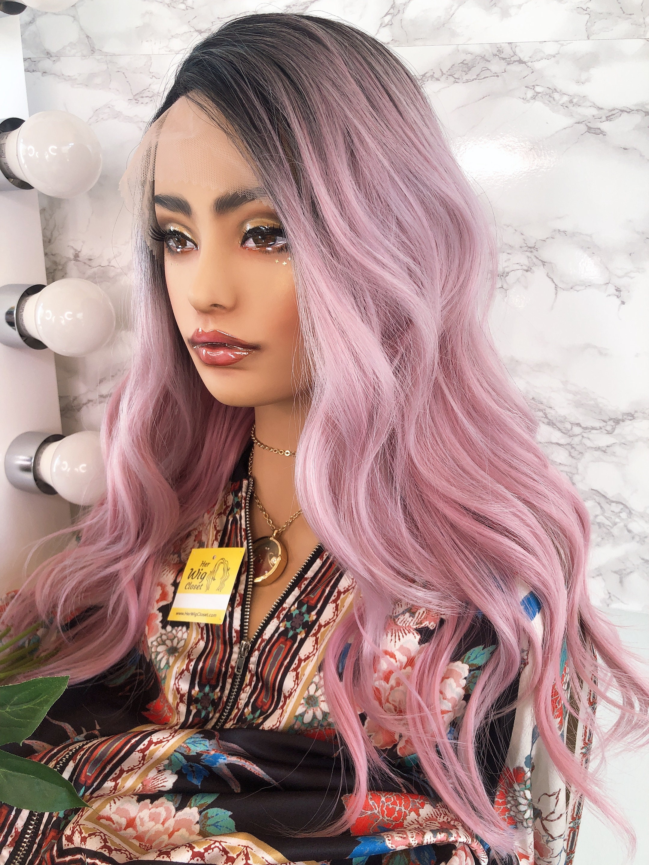 Icy Pastel Pink Long Ombre Pink Lace Front Wig ASHLEY - Etsy 
