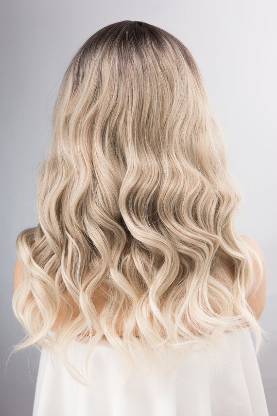 Blonde Balayage Wig Ombre Blonde Wig Ash Blonde Curly Wig  display picture 3