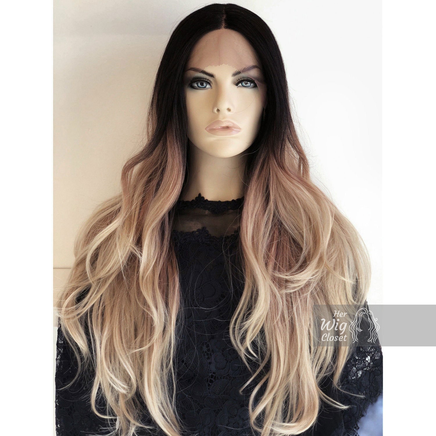 Blonde wig with dark roots online