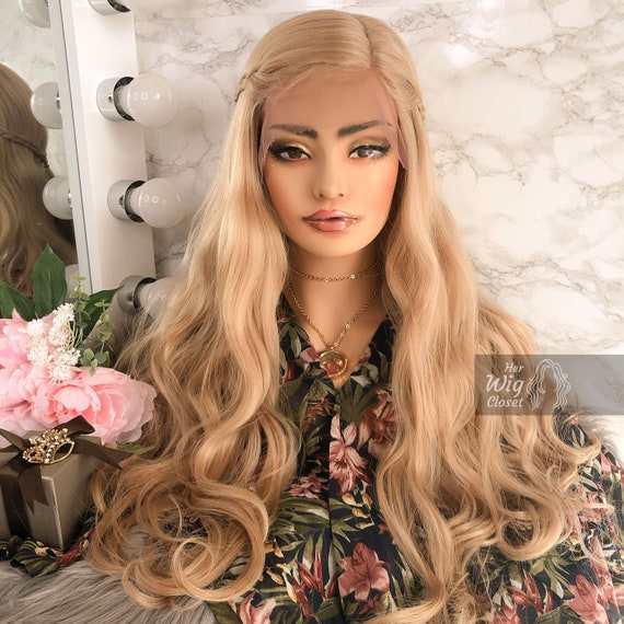Honey Blonde Natural Wavy Long Lace Front wig 30&quot; | Gift For Her | Bianca