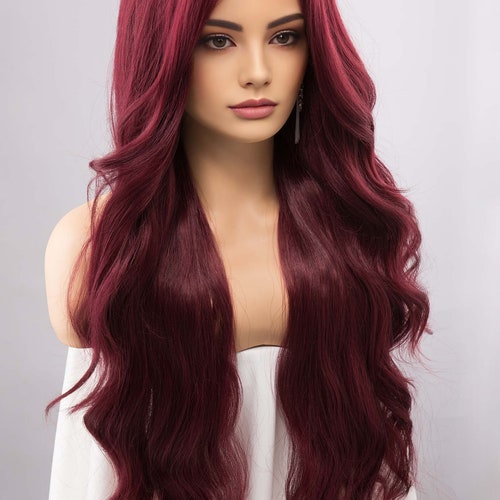 Racy wine custom made and color lace front wig 12 main image 4