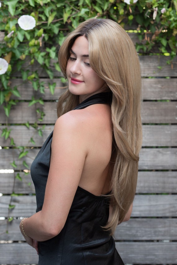 Ash Golden Blonde Wig Ombre Lace Front Wig With Dark Roots Golden Honey Blonde Lace Wig Drag Queen Wig Halloween Cosplay Wig AYLA Etsy UK