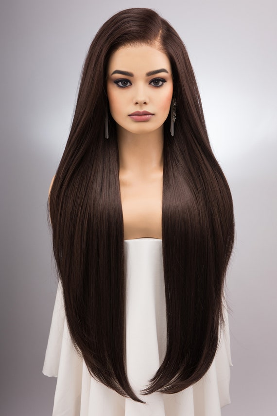 【Monday7101】NAVANA WIG ブラウン ロングストレート Long Straight Dark Chocolate Brown Wig: 13