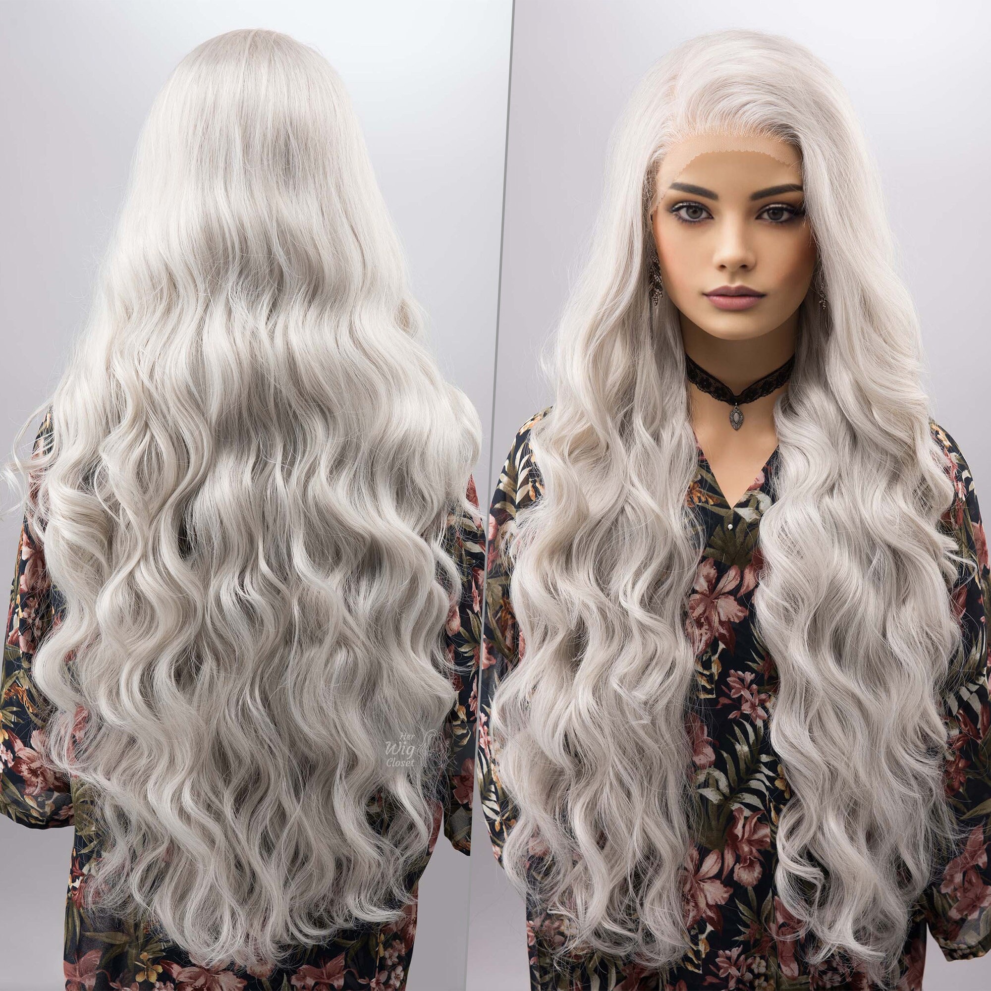 Pearl White Wig Elf Wig Silver Lace Front Wig 13 X 4 Large Lace